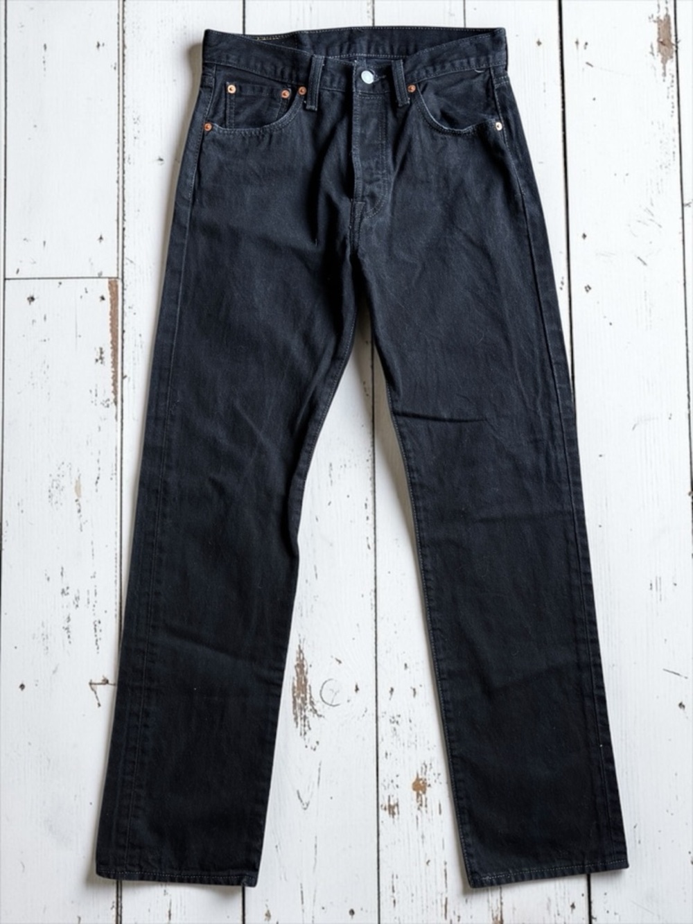 Levi’s 501 Black Jeans Mens W30 L32 Button Fly Faded Straight Leg